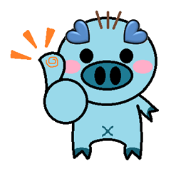 [LINEスタンプ] San Mao Blue Pig fetchpriority=high