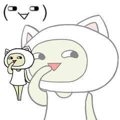 [LINEスタンプ] 文字表情をまねするネコ