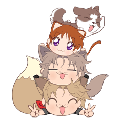 [LINEスタンプ] 猫の耳＆犬の耳＆キツネの耳
