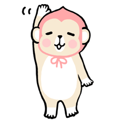 [LINEスタンプ] もも色おさるスタンプ 