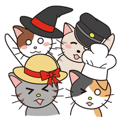 [LINEスタンプ] 色んな帽子をかぶったネコ 