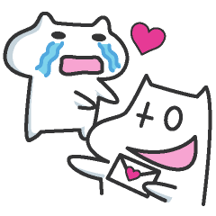 [LINEスタンプ] 無表情イヌと泣き虫ネコ 