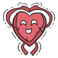[LINEスタンプ] AsB - Kokoro P (Heart Pillow chan) 