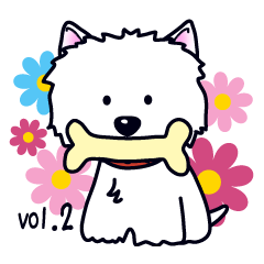 [LINEスタンプ] しろいぬルッチー Vol.2 英語版 