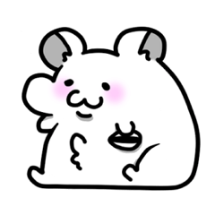 [LINEスタンプ] かわいい白ハムスターず 