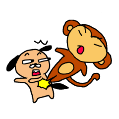 [LINEスタンプ] 本当に犬と猿は犬猿の仲？ 