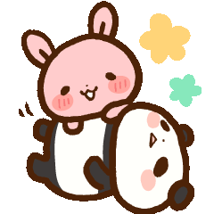 [LINEスタンプ] なかよしうさぱん 