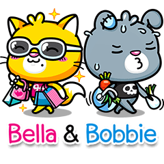 [LINEスタンプ] Bella ＆ Bobbie  (English Edition) 