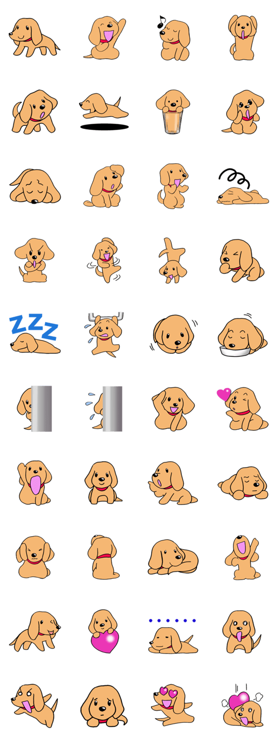 ミニチュアダックスフント 犬のスタンプのスタンプ詳細