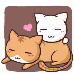 [LINEスタンプ] Tabby cat ＆ white cat 