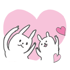 [LINEスタンプ] おきらくシリーズ 第二弾 ウサギの親子 