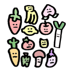 [LINEスタンプ] 野菜さんと果物さん 