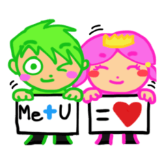 [LINEスタンプ] Princess BEBSKIT and Mr. KITSBEB