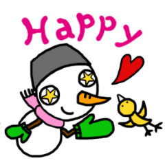 [LINEスタンプ] 冬じゃなくても，ゆきだるまです。 