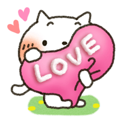 [LINEスタンプ] しろねこLOVEパック 