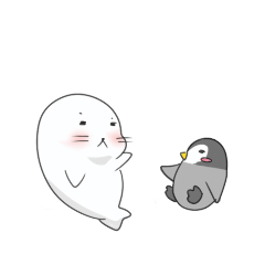 [LINEスタンプ] アザラシくんとペンギンくん