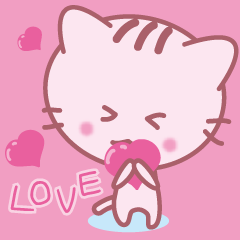 [LINEスタンプ] LOVE”ピンネコちゃん” 