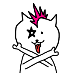 [LINEスタンプ] モヒカンネコパンクス 