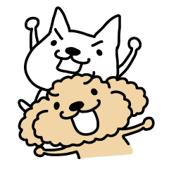 [LINEスタンプ] 白い犬とトイプー 
