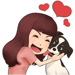 [LINEスタンプ] My daughter has four legs 