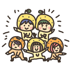 [LINEスタンプ] 柑橘レンジャー ゆずとみかん 