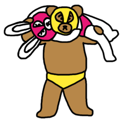 [LINEスタンプ] クマレスラー ＆ ウサギレスラー 