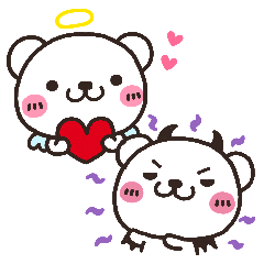 [LINEスタンプ] しろくまの天使と悪魔 