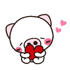 [LINEスタンプ] しろぶたのはつこい 
