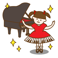 [LINEスタンプ] ピアノ・ガール