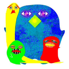 [LINEスタンプ] COLORFUL MONSTERS  ～国際派ver～