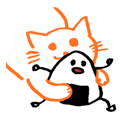 [LINEスタンプ] ねことおにぎり 