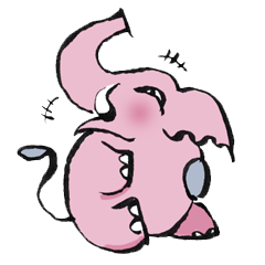 [LINEスタンプ] ぴんくの象さん 