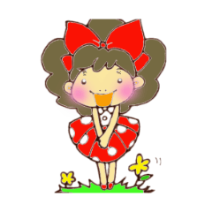[LINEスタンプ] 大っきなリボンのココロちゃん 