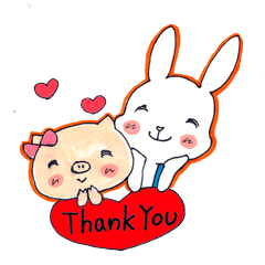 [LINEスタンプ] かーこの恋するブタうさぎ2