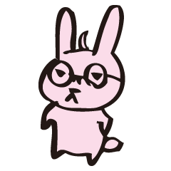 [LINEスタンプ] あほ毛の眼鏡うさぎ 