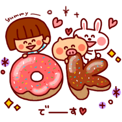 [LINEスタンプ] 毎日使える『女の子×アニマル』 