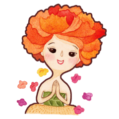 [LINEスタンプ] Blossom Girls (English) 