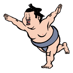[LINEスタンプ] おすもうさんがやってきた