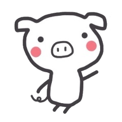 [LINEスタンプ] しろいおやこぶた 