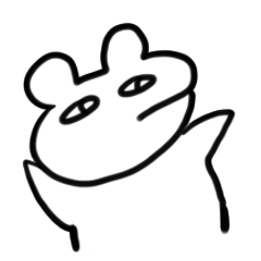 [LINEスタンプ] 口が横にあるくま