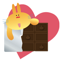 [LINEスタンプ] バレンタインのうさぎくん［お仕事うさぎ］ fetchpriority=high