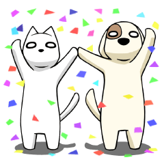 [LINEスタンプ] ほけーっと犬猫さん 