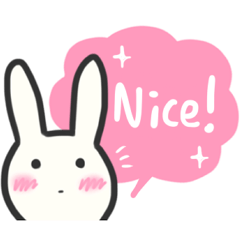 [LINEスタンプ] うさぎのあいづち 英語版 