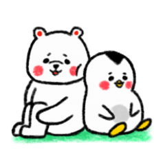 [LINEスタンプ] シロクマとペンギン 