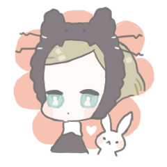 [LINEスタンプ] ねこかぶりさんとうさぎさん 
