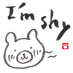 [LINEスタンプ] かおクマ（筆/英語版） 