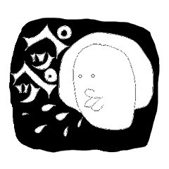[LINEスタンプ] 黒バック 
