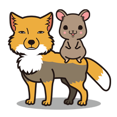 [LINEスタンプ] 仲良しチベットスナギツネとナキウサギ