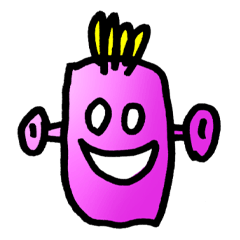 [LINEスタンプ] ショッキングピンクの顔 
