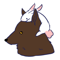 [LINEスタンプ] さみしがりおおかみとうさぎスタンプ